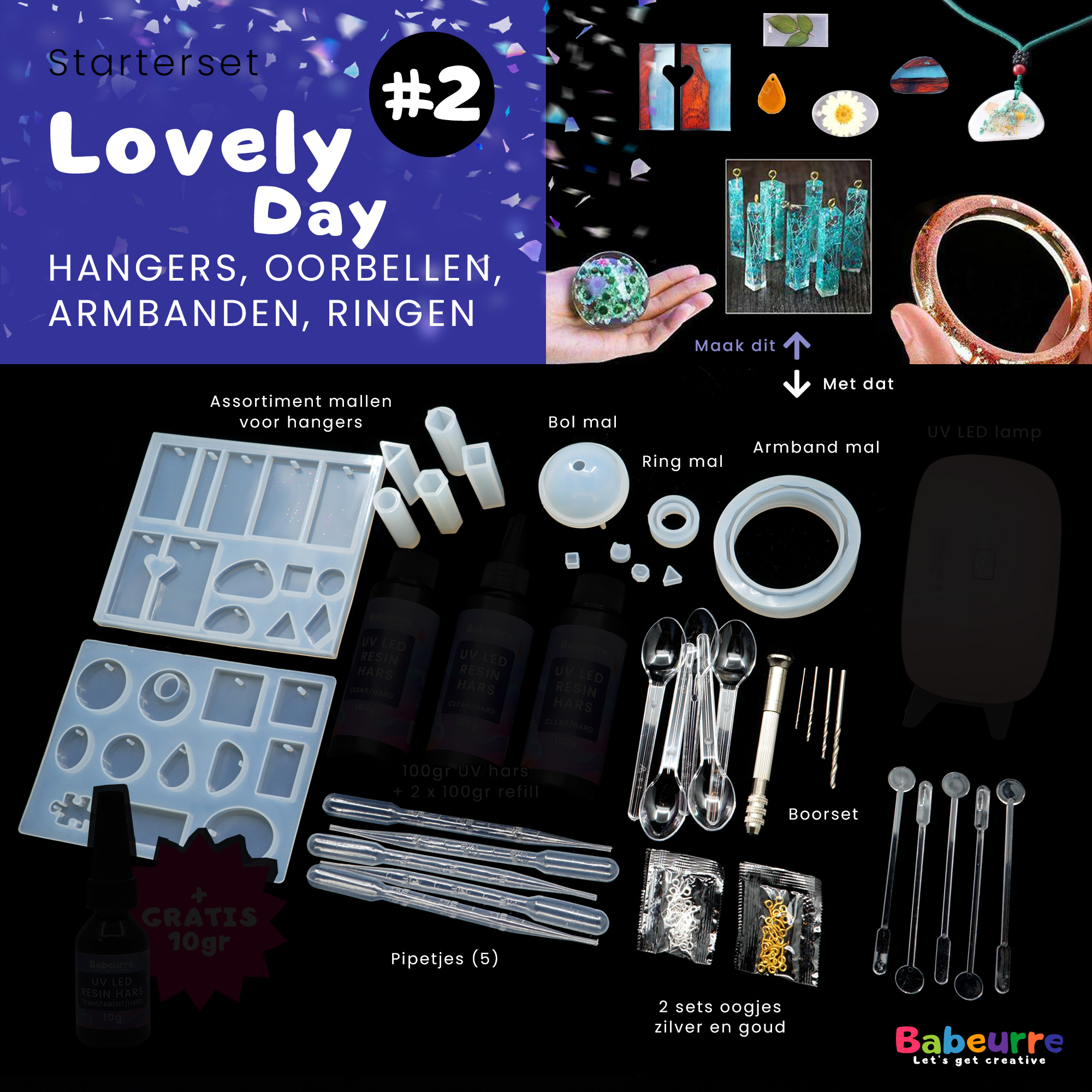 Starterset – Lovely Day – Pendants, bracelets, rings, earrings – Version #2